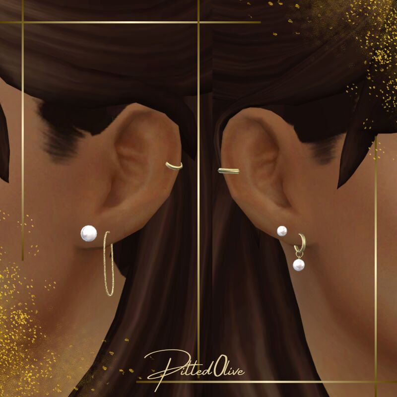 Glamorous Reina Earring Set Sims 4 CC