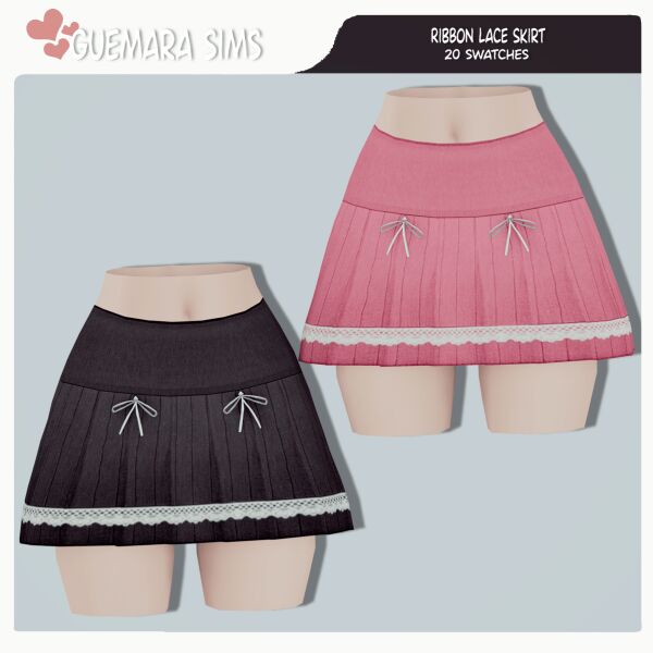 Elegant Ribbon Lace Skirt Sims 4 CC