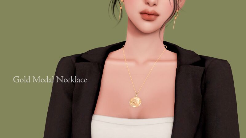 sims 4 cc rimings oversized blazer tube top dress gold medal necklace 5