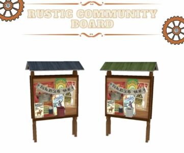 Rustic Community Board by Dr.Raygun Sims 4 CC