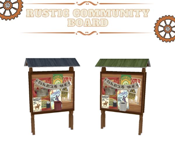 Rustic Community Board by Dr.Raygun Sims 4 CC