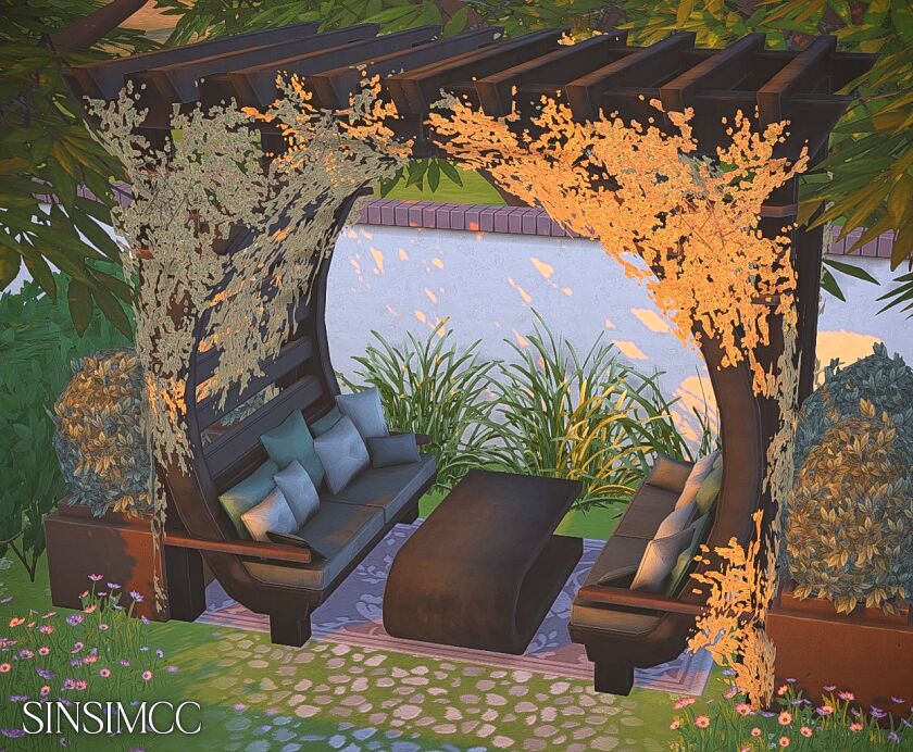 Stylish Serene CEE Bench with Ivy Sims 4 CC