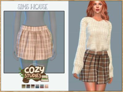 Trendy Short Plaid Skirt for The Sims 4 Sims 4 CC