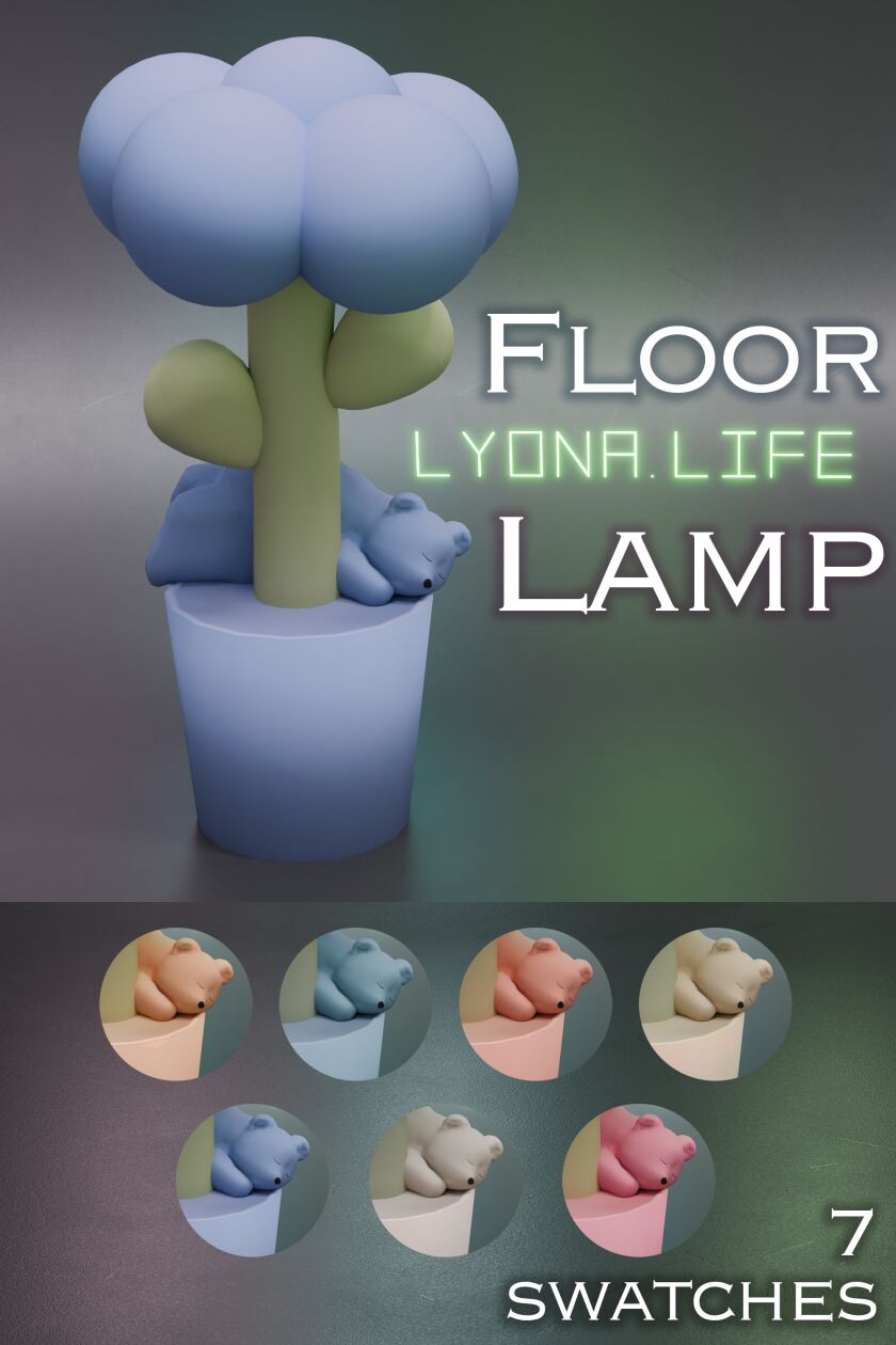 Cute Flower Floor Lamp for Sims 4 Sims 4 CC