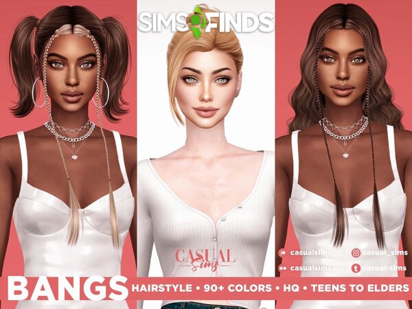 Bangs Pack Collaboration – SonyaSims X CasualSims Sims 4 CC