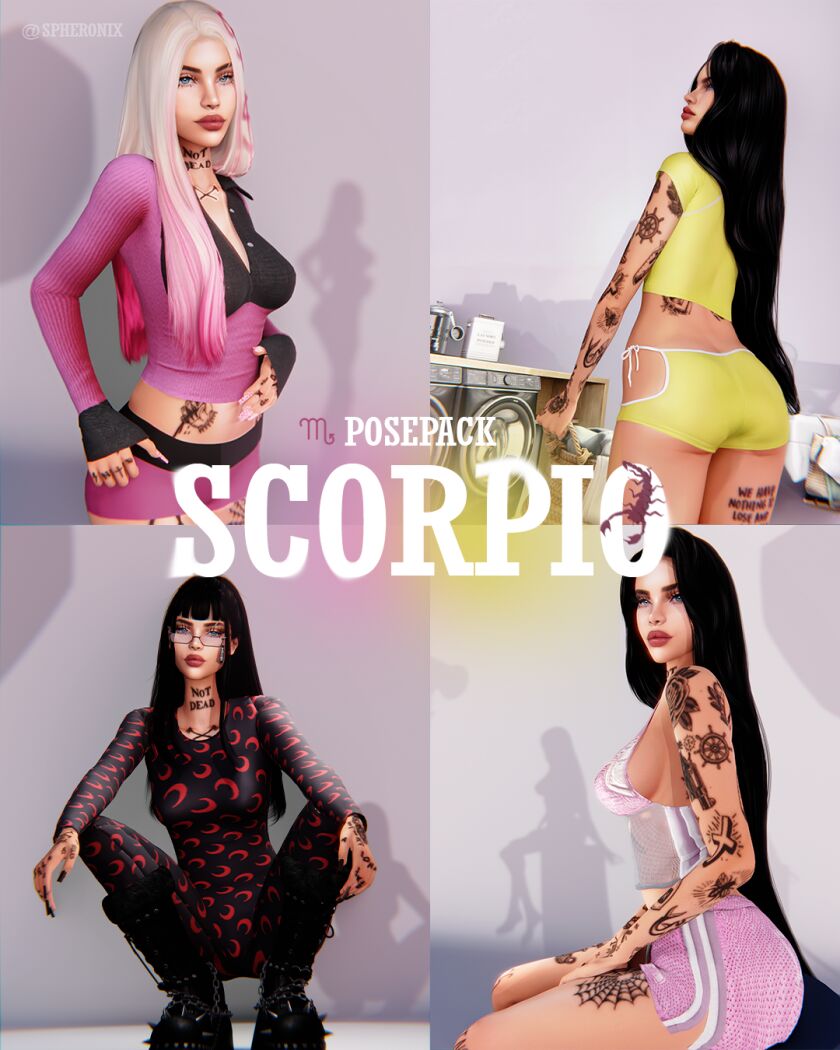 [Spheronix] Posepack: Scorpio | Zodiac Edition Sims 4 CC