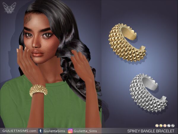 Stylish Spikey Bangle Bracelet Sims 4 CC