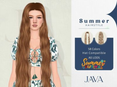 Summer Festival Hairstyle by Javasims Sims 4 CC