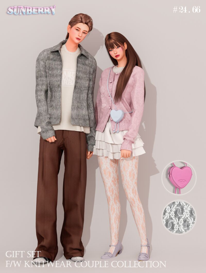 sims 4 cc sunberry gift set f w knitwear couple collection 2