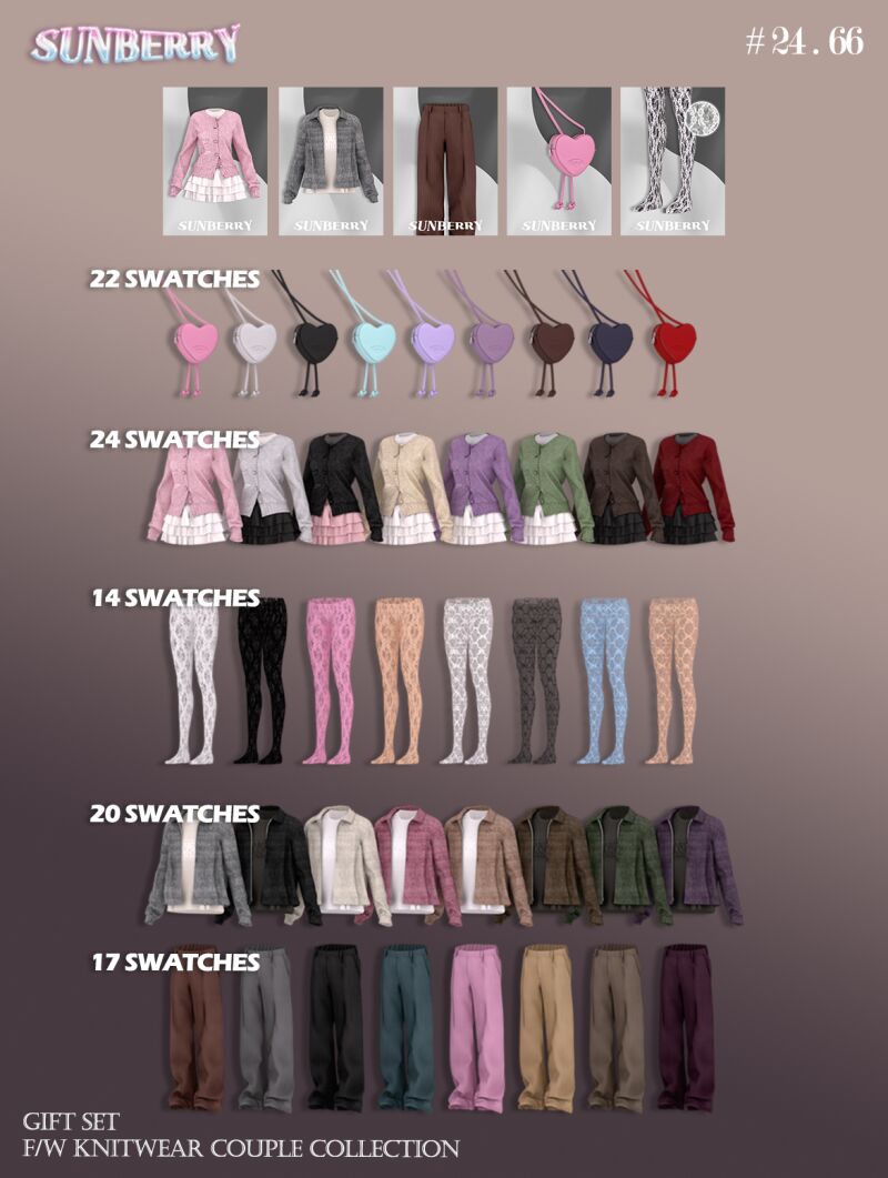 sims 4 cc sunberry gift set f w knitwear couple collection 4