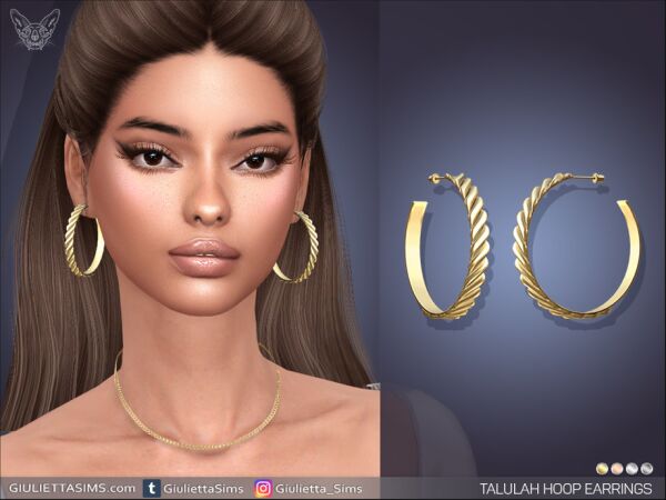 Stylish Talulah Hoop Earrings Sims 4 CC