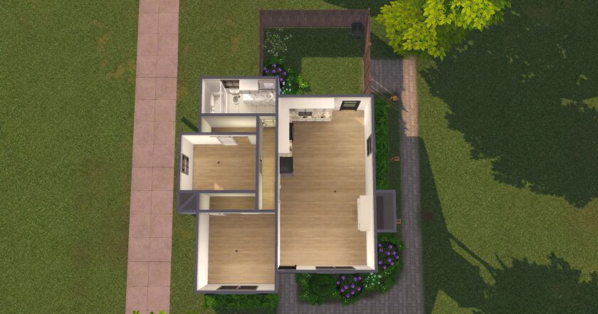 sims 4 cc this is a small house thats on a 20x15 lot and 3