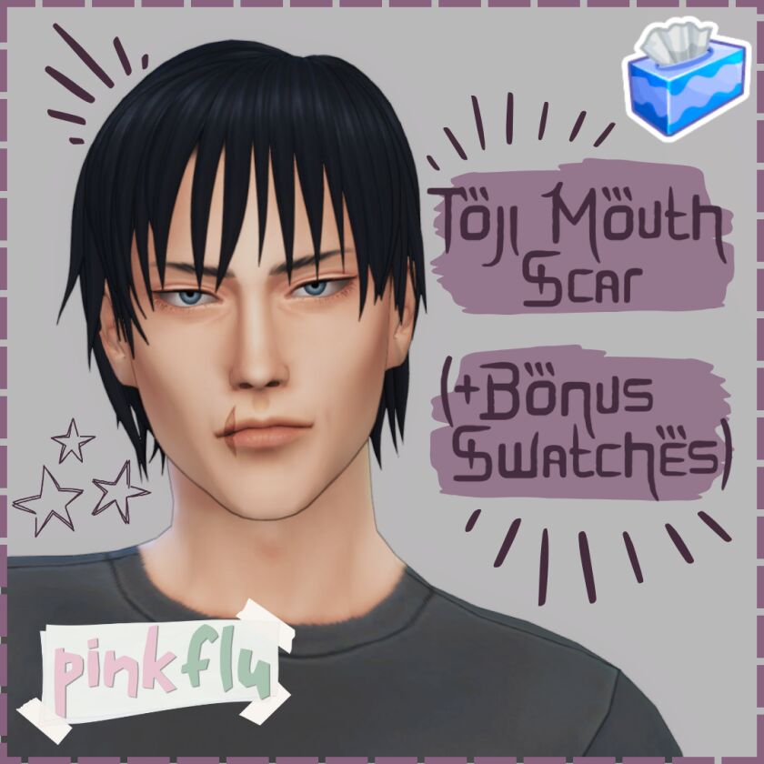 Create Toji’s Iconic Mouth Scar Sims 4 CC