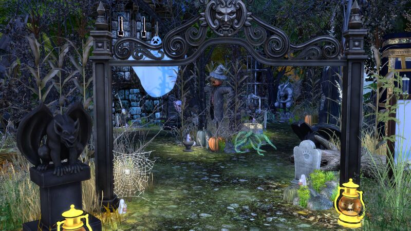 sims 4 cc trick or treat park by simsclutterchaos 4