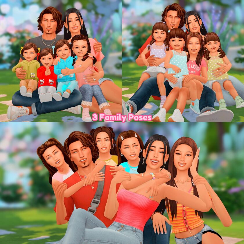 sims 4 cc triplets posepack 8