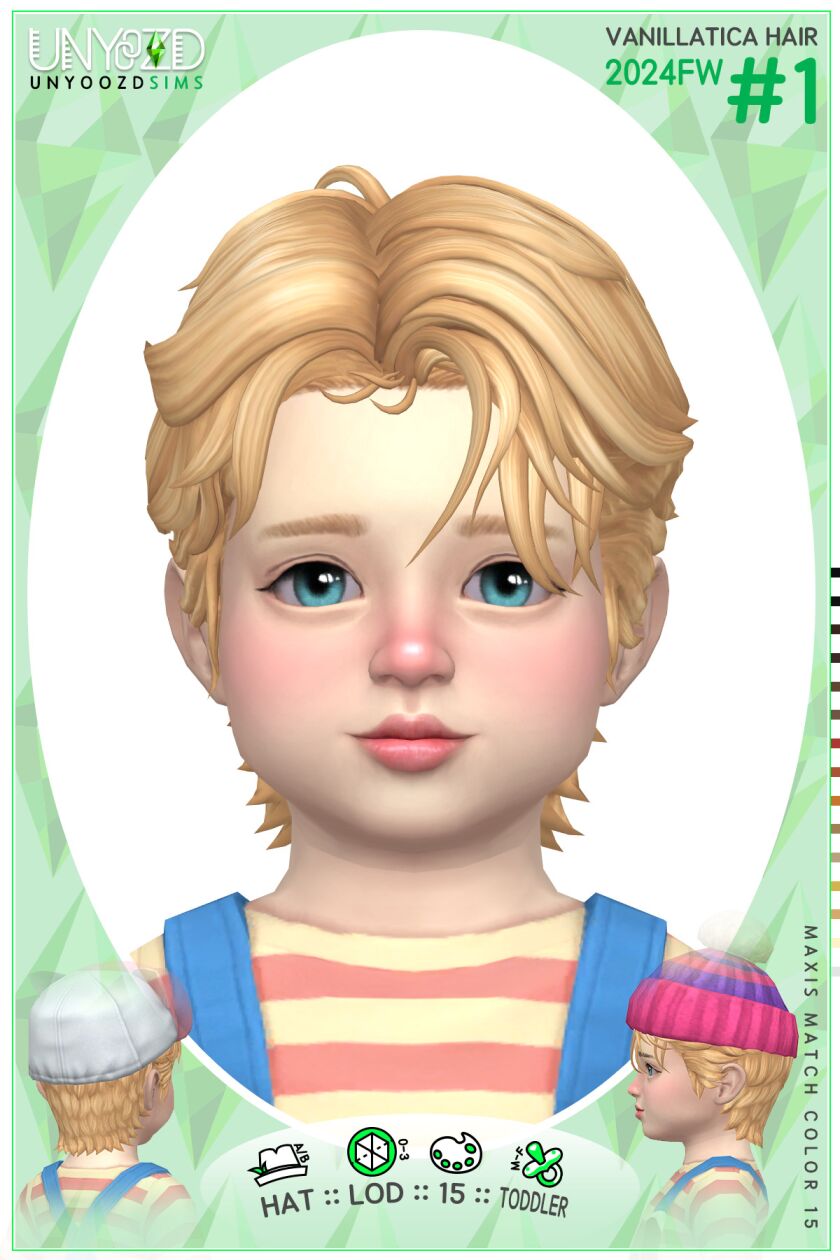 Vanillatica #1 Hair for Toddlers Sims 4 CC