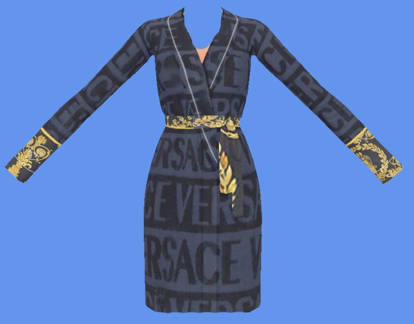 Versace Female Robe: Stylish & Chic Sims 4 CC