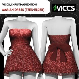 VICCS_MARIAH Dress for Teens to Elders Sims 4 CC