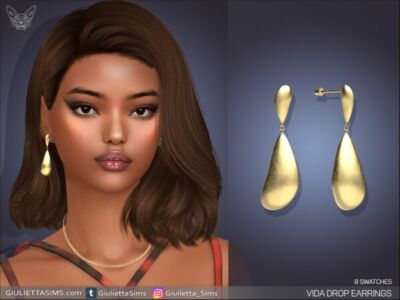 Stylish Vida Drop Earrings Sims 4 CC