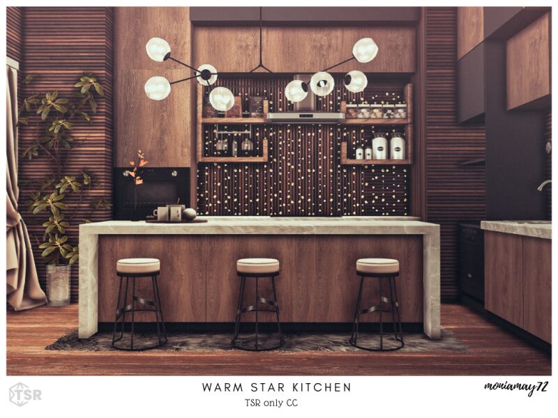 sims 4 cc warm star kitchen 2