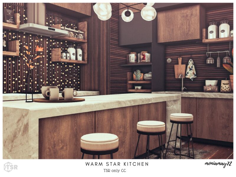 sims 4 cc warm star kitchen 3