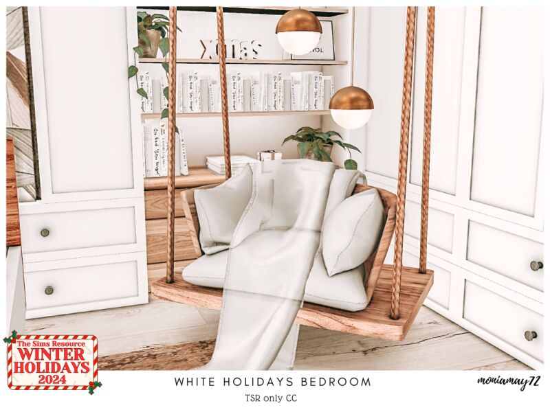 sims 4 cc white holidays bedroom 3