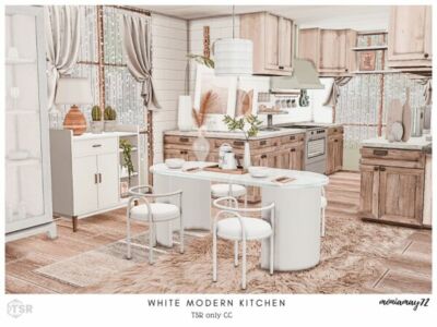 Stunning White Modern Kitchen Sims 4 CC