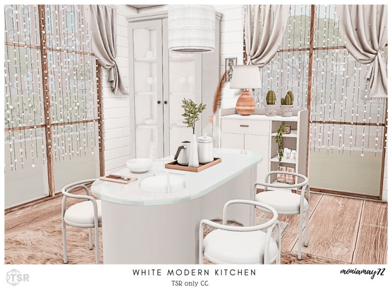 sims 4 cc white modern kitchen 3