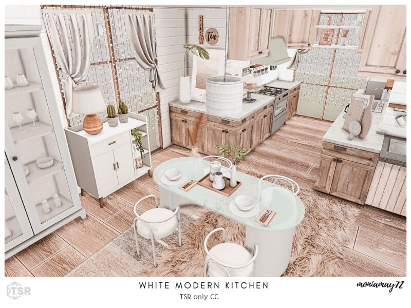 sims 4 cc white modern kitchen 4