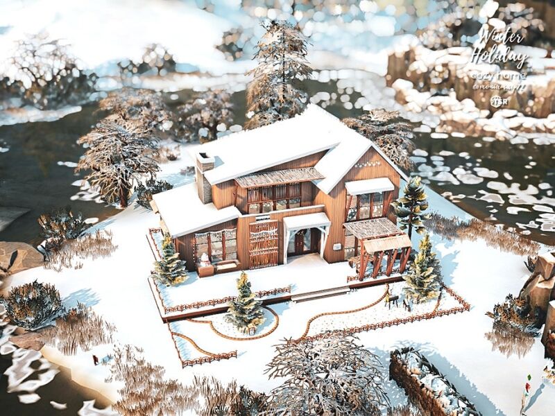 sims 4 cc winter holiday cozy home no cc lot 2