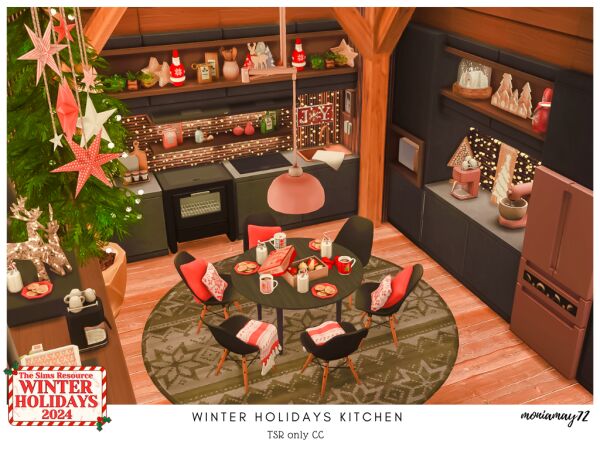 Charming Winter Holiday Kitchen Sims 4 CC