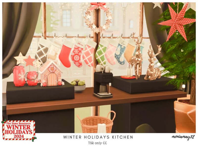 sims 4 cc winter holiday kitchen 3