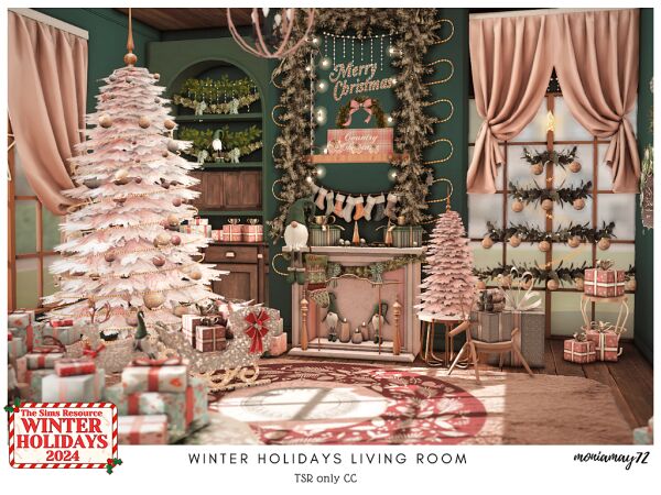 Cozy Winter Holidays Living Room Sims 4 CC