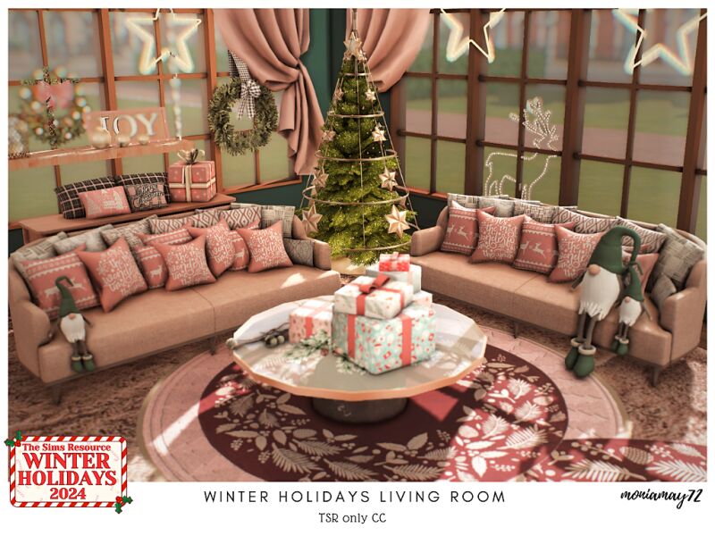 sims 4 cc winter holidays living room 3