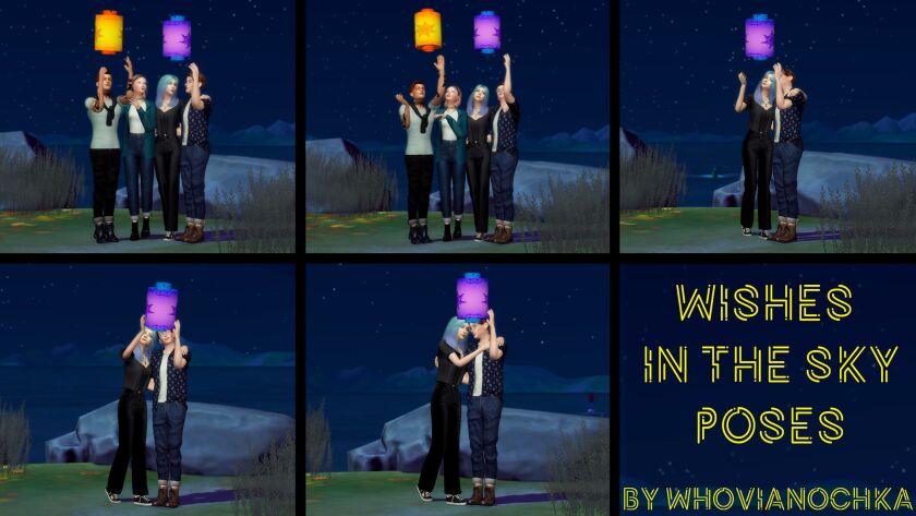 Wishes In The SKY Poses Sims 4 CC