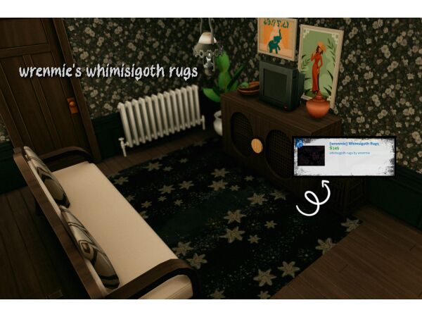 Wrenmie’s Whimsigoth Rugs Sims 4 CC