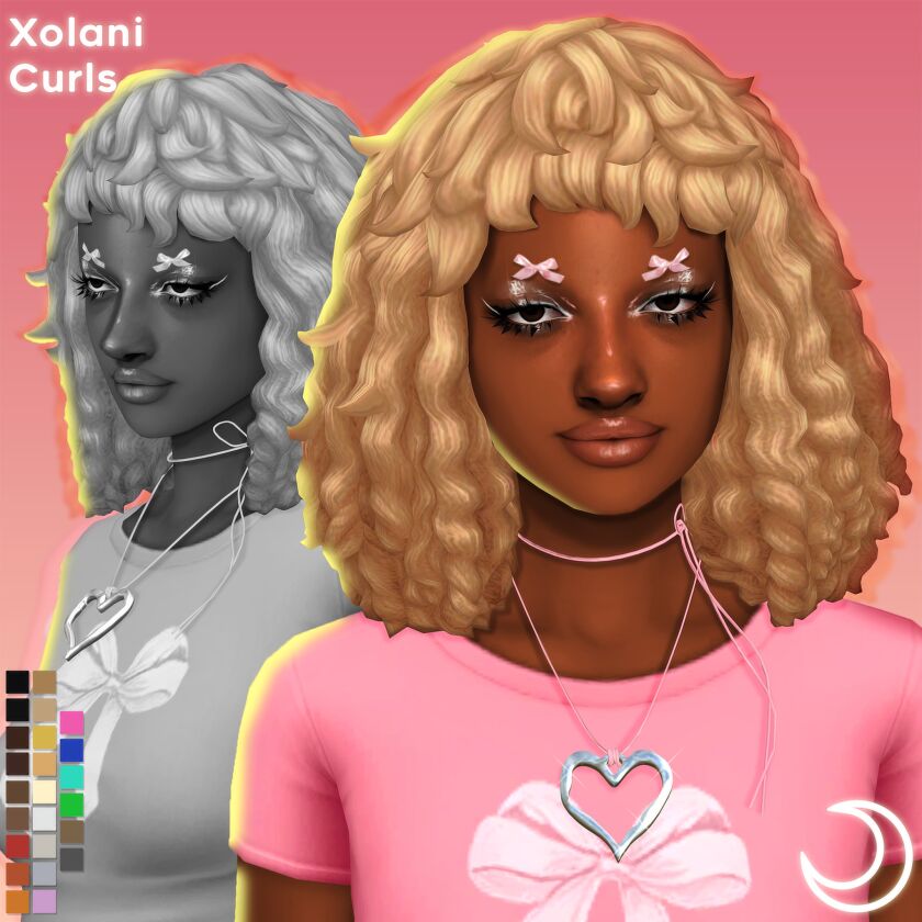 Xolani Curls – Stylish Hair for All Ages Sims 4 CC