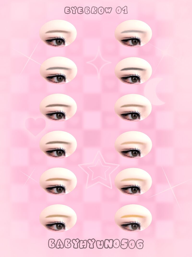 sims 4 cc 【babyhyun0506】 eyebrow 01 2