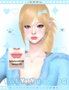 Vibrant Lipstick 09 by Babyhyun0506 Sims 4 CC