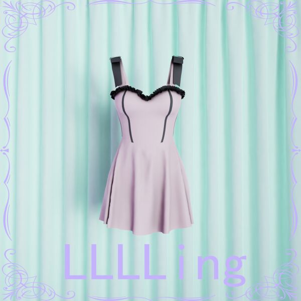 240103 Dress F By LLLLing Sims 4 CC