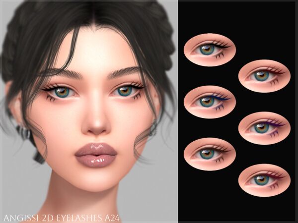 Stunning 2D Eyelashes A24 by Angissi Sims 4 CC