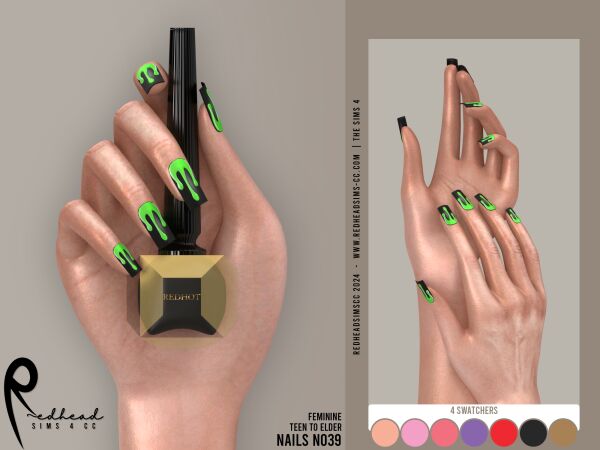 Stylish AF Nails N039 Sims 4 CC