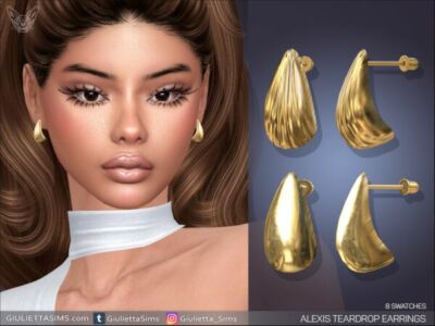 Stylish Alexis Teardrop Earrings Sims 4 CC