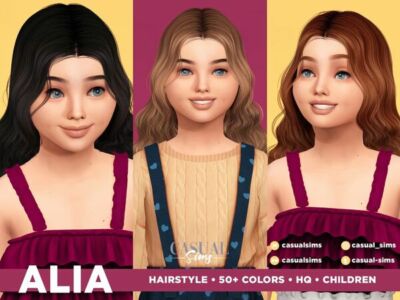 Alia Hairstyle for Kids Sims 4 CC