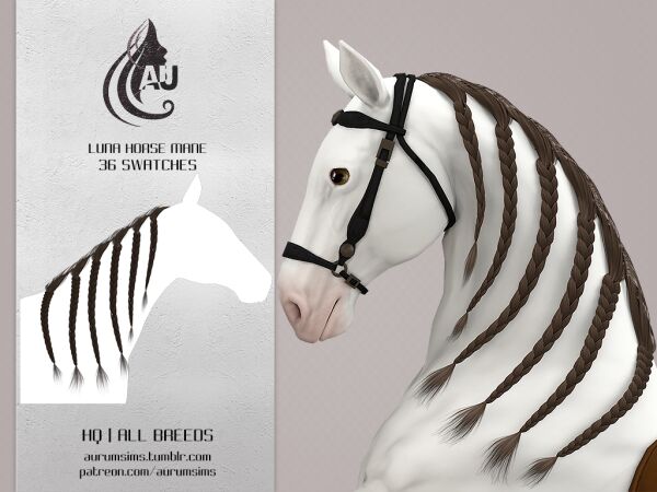 Stylish Braided Horse Mane for All Breeds Sims 4 CC