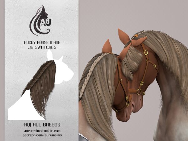 Stylish Alpha Braided Horse Mane Sims 4 CC