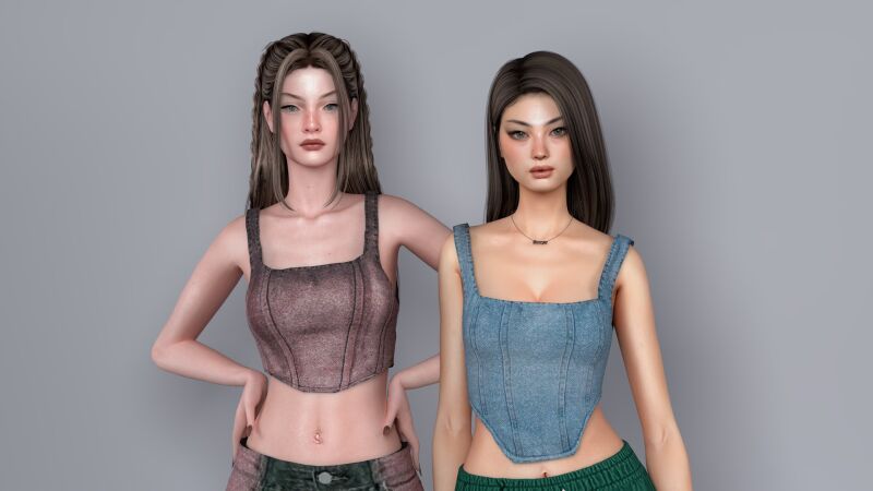 sims 4 cc amelia jeans tops collection by astya96 2