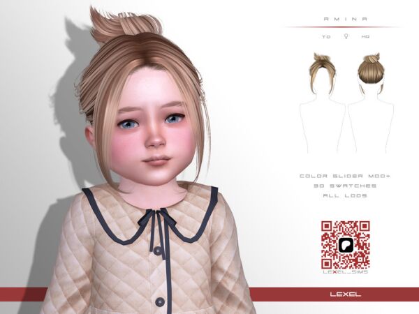 Amina – Adorable Toddler Hairstyle Sims 4 CC