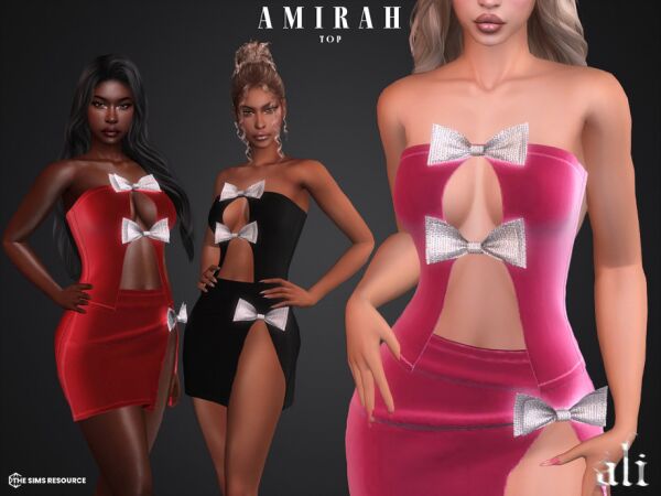 Amirah Top by ALI Sims 4 CC