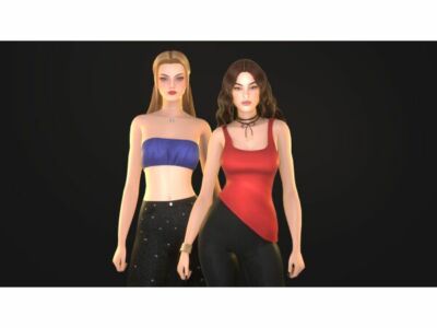 Stylish AMY Tops Set Sims 4 CC